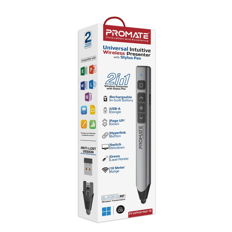 Universal Intuitive Wireless Presenter with Stylus Pen