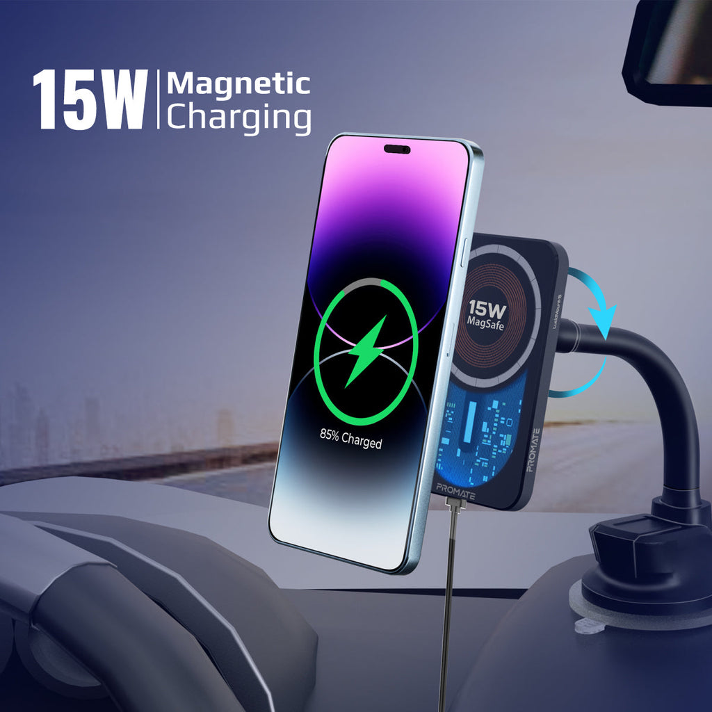 15W MagSafe Transparent Car Wireless Charger – Promate Philippines